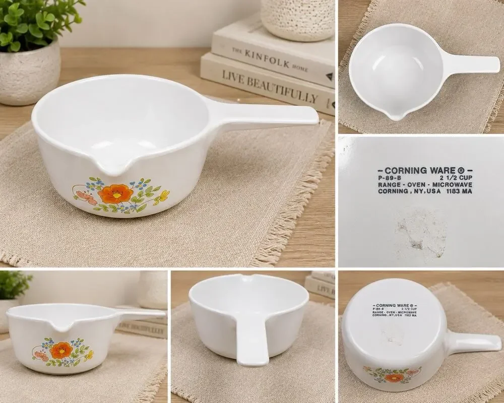 Corning Ware Wildflower P-89-B 2.5 Cup Sauce Pan Grab It Bowl No Lid USA